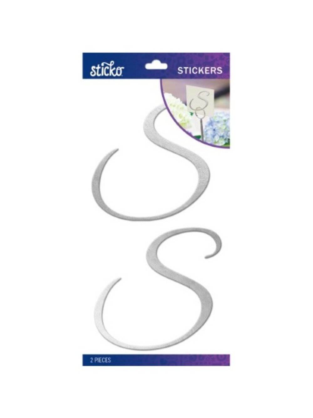 Sticko Elegant Silver Foil Monogram Stickers-S